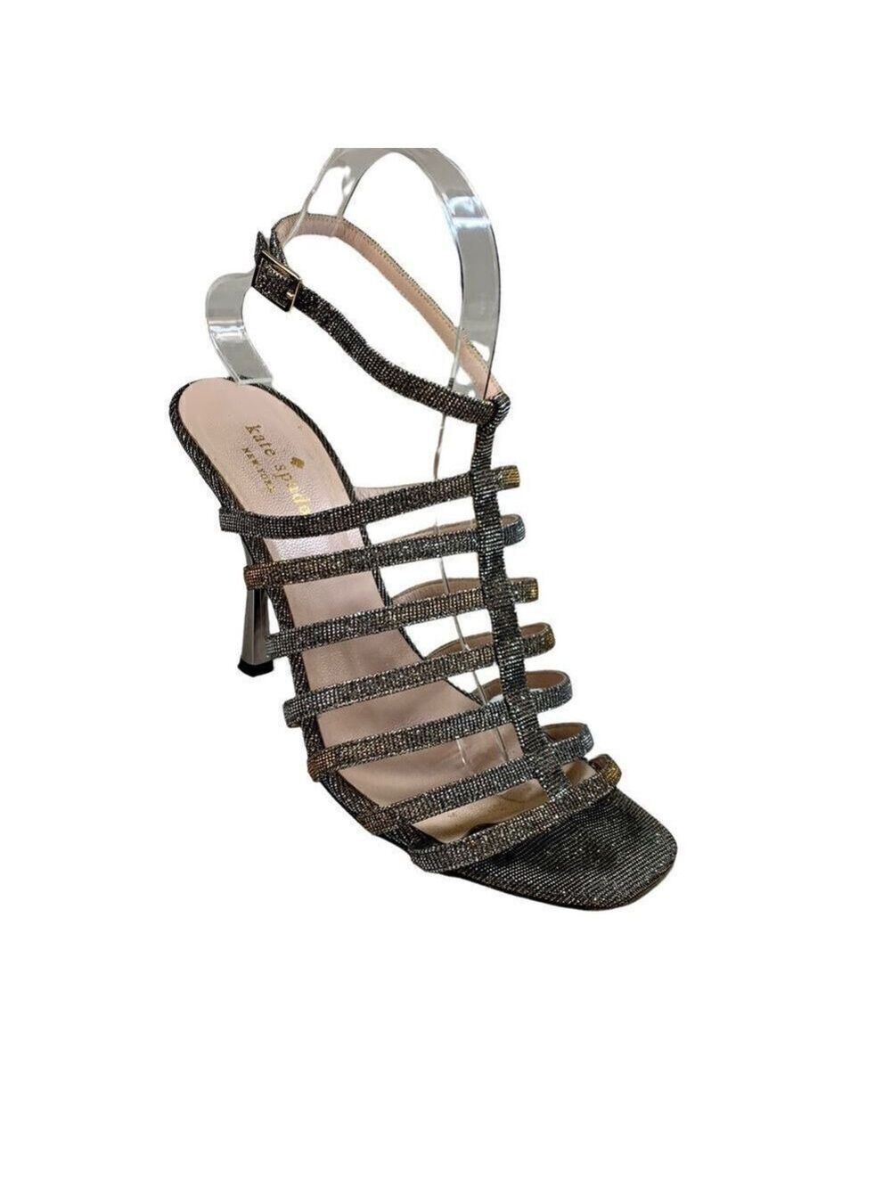 Kate Spade Delila Strappy Metallic Heels Bronze Gold Silver Size 8.5